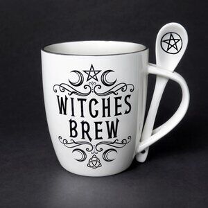 NEW! Alchemy Gothic "Witch's Potion" Moon Cup & Spoon Set